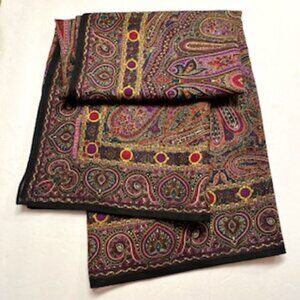 Vintage  Linda Allard for Ellen Tracy, Paisley Scarf 100% Wool, Made in Japan